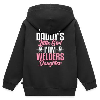 Schweißen Metallarbeiter Daddy's Little Girl - Kinder Premium Organic Zip Hoodie - Schwarz - Hinten - AI Model Kid Male (0cm)