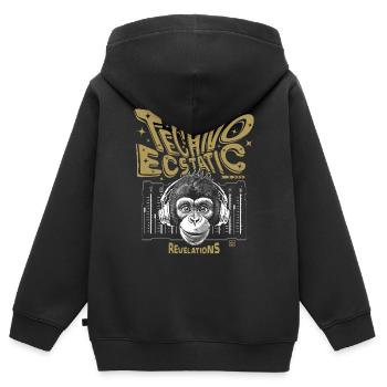Stylish chimpanzee T-shirt in techno look - Kids Premium Organic Zip-up Hoodie - black - Back - AI Model Kid Male (0cm)