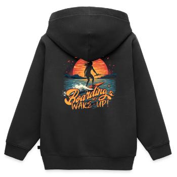 Wakeboarding Wakeboard Wakeboarder - Kinder Premium Organic Zip Hoodie - Schwarz - Hinten - AI Model Kid Male (0cm)