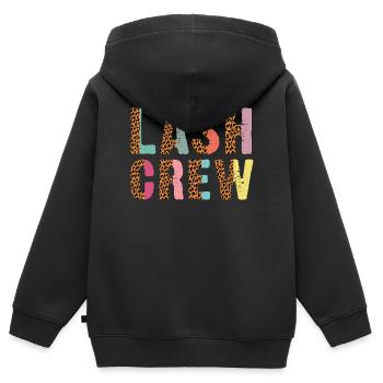 Lash Crew Artiste de cils Amant des cils - Sweat Premium à capuche zippé enfant bio - noir - Dos - AI Model Kid Male (0cm)