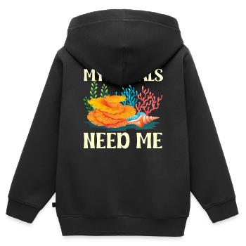 Korallenriff Koralle Aquarium Aquarianer Meine - Kinder Premium Organic Zip Hoodie - Schwarz - Hinten - AI Model Kid Male (0cm)