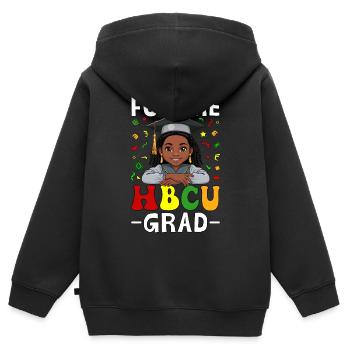 Future HBCU Grad - Kinder Premium Organic Zip Hoodie - Schwarz - Hinten - AI Model Kid Male (0cm)