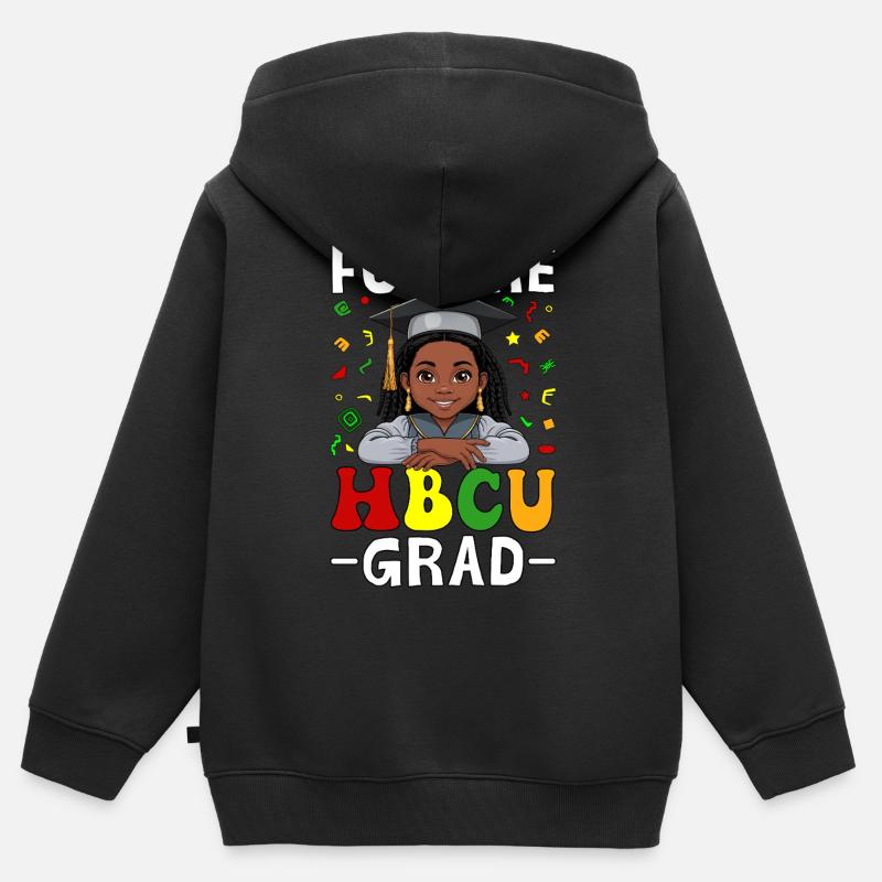 Futur grade HBCU - Sweat Premium à capuche zippé enfant bio - noir