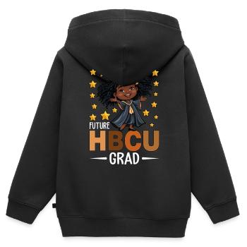 Future HBCU Grad - Kinder Premium Organic Zip Hoodie - Schwarz - Hinten - AI Model Kid Male (0cm)