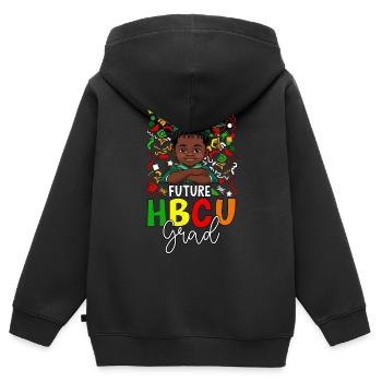 Future HBCU Grad - Kinder Premium Organic Zip Hoodie - Schwarz - Hinten - AI Model Kid Male (0cm)