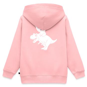 Funny Dinosaur Cute Sloth Dino - Kinder Premium Organic Zip Hoodie - Rosa - Hinten - AI Model Kid Female (0cm)