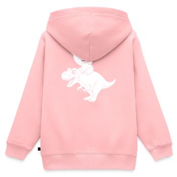 Christmas Funny Dinosaur Cute Sloth Dino - Kinder Premium Organic Zip Hoodie - Rosa - Hinten - AI Model Kid Female (0cm)