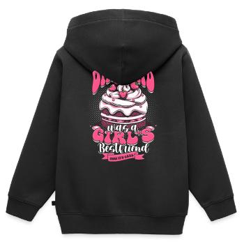 Freundin Ehefrau Valentinstag Kuchen Torte - Kinder Premium Organic Zip Hoodie - Schwarz - Hinten - AI Model Kid Male (0cm)