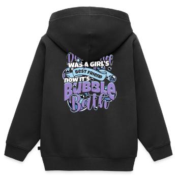 Freundin Ehefrau Valentinstag Bubble Bath - Kinder Premium Organic Zip Hoodie - Schwarz - Hinten - AI Model Kid Male (0cm)