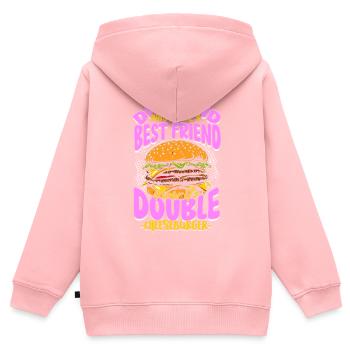 Freundin Ehefrau Valentinstag Cheeseburger - Kinder Premium Organic Zip Hoodie - Rosa - Hinten - AI Model Kid Female (0cm)