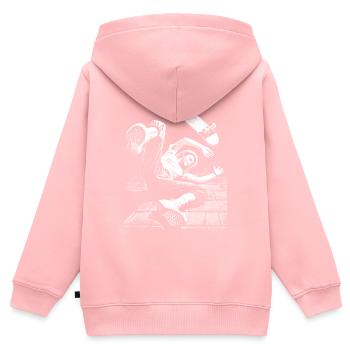 Skater-Sturz-Shirt: Humor trifft Härte - Kinder Premium Organic Zip Hoodie - Rosa - Hinten - AI Model Kid Female (0cm)