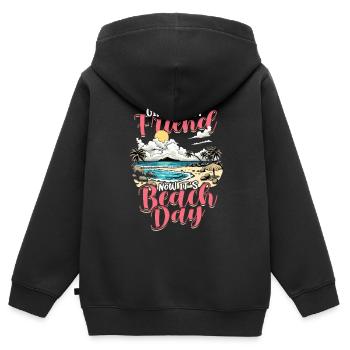Freundin Strand Urlaub Ehefrau Valentinstag - Kinder Premium Organic Zip Hoodie - Schwarz - Hinten - AI Model Kid Male (0cm)
