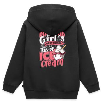 Freundin Eis Ehefrau Valentinstag - Kinder Premium Organic Zip Hoodie - Schwarz - Hinten - AI Model Kid Male (0cm)