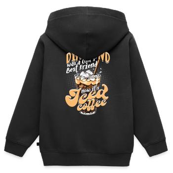 Freundin Iced Coffee Ehefrau Valentinstag - Kinder Premium Organic Zip Hoodie - Schwarz - Hinten - AI Model Kid Male (0cm)