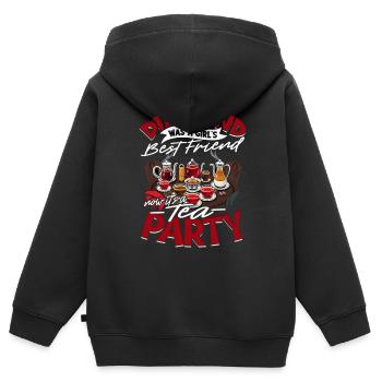Freundin Teeparty Ehefrau Valentinstag - Kinder Premium Organic Zip Hoodie - Schwarz - Hinten - AI Model Kid Male (0cm)