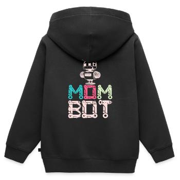 Mom Bot Roboter Roboter Ingenieur Mom Illustration - Kinder Premium Organic Zip Hoodie - Schwarz - Hinten - AI Model Kid Male (0cm)