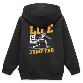 Long Jump Long Jump Life Is Short Jump Far - Kids Premium Organic Zip-up Hoodie - black - Back - AI Model Kid Male (0cm)