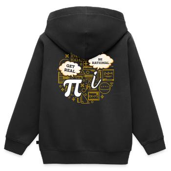 Mathe-Humor – Pi vs. imaginäre Zahl - Kinder Premium Organic Zip Hoodie - Schwarz - Hinten - AI Model Kid Male (0cm)