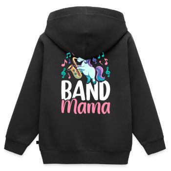 Band Mama Saxophon Mama Marching Band Grafik für - Kinder Premium Organic Zip Hoodie - Schwarz - Hinten - AI Model Kid Male (0cm)