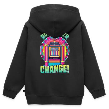 Jukebox Collector Don’t Ever Change - Sweat Premium à capuche zippé enfant bio - noir - Dos - AI Model Kid Male (0cm)
