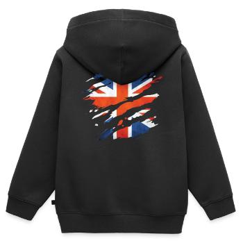great britain 1 01 - Kinder Premium Organic Zip Hoodie - Schwarz - Hinten - AI Model Kid Male (0cm)