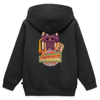Jukebox collector Je restaurerais ça - Sweat Premium à capuche zippé enfant bio - noir - Dos - AI Model Kid Male (0cm)