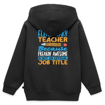 Grundschullehrer, Weil Er Verdammt Gut Ist - Kinder Premium Organic Zip Hoodie - Schwarz - Hinten - AI Model Kid Male (0cm)