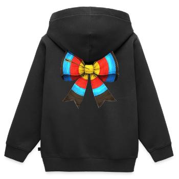Coquette Arc Tir à l’arc Arc et Flèche - Sweat Premium à capuche zippé enfant bio - noir - Dos - AI Model Kid Male (0cm)