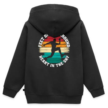 Long Jump Long Jump - Kids Premium Organic Zip-up Hoodie - black - Back - AI Model Kid Male (0cm)
