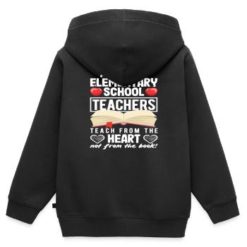 Grundschullehrer Lehren Von Herzen - Kinder Premium Organic Zip Hoodie - Schwarz - Hinten - AI Model Kid Male (0cm)