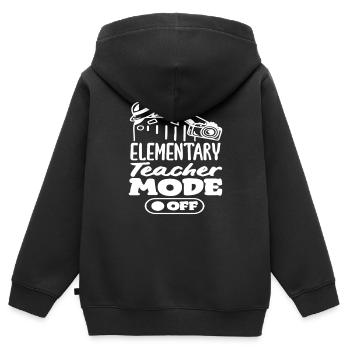 Grundschullehrer Modus Aus Abenteuer - Kinder Premium Organic Zip Hoodie - Schwarz - Hinten - AI Model Kid Male (0cm)