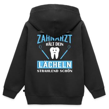 Zahnarzt Zahnhygieniker Zahnarztpraxis stomatologe - Kinder Premium Organic Zip Hoodie - Schwarz - Hinten - AI Model Kid Male (0cm)