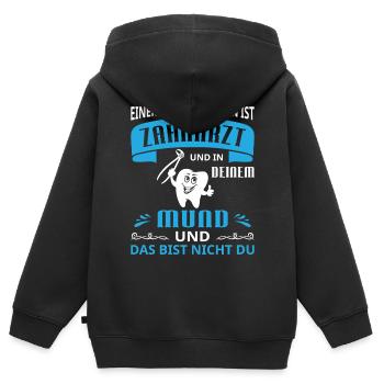Zahnarzt Zahnhygieniker Zahnarztpraxis stomatologe - Kinder Premium Organic Zip Hoodie - Schwarz - Hinten - AI Model Kid Male (0cm)
