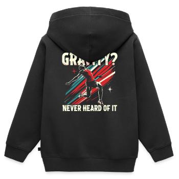 Long jump long jump gravity? Never Heard Of It - Kids Premium Organic Zip-up Hoodie - black - Back - AI Model Kid Male (0cm)
