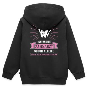Zahnarzt Zahnhygieniker Zahnarztpraxis stomatologe - Kinder Premium Organic Zip Hoodie - Schwarz - Hinten - AI Model Kid Male (0cm)