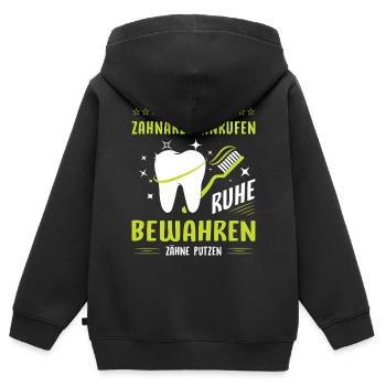 Zahnarzt Zahnhygieniker Zahnarztpraxis stomatologe - Kinder Premium Organic Zip Hoodie - Schwarz - Hinten - AI Model Kid Male (0cm)