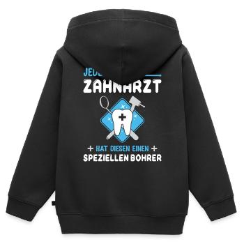 Zahnarzt Zahnhygieniker Zahnarztpraxis stomatologe - Kinder Premium Organic Zip Hoodie - Schwarz - Hinten - AI Model Kid Male (0cm)