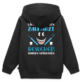 Zahnarzt Zahnhygieniker Zahnarztpraxis stomatologe - Kinder Premium Organic Zip Hoodie - Schwarz - Hinten - AI Model Kid Male (0cm)