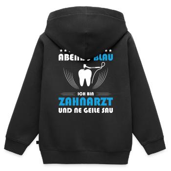 Zahnarzt Zahnhygieniker Zahnarztpraxis stomatologe - Kinder Premium Organic Zip Hoodie - Schwarz - Hinten - AI Model Kid Male (0cm)