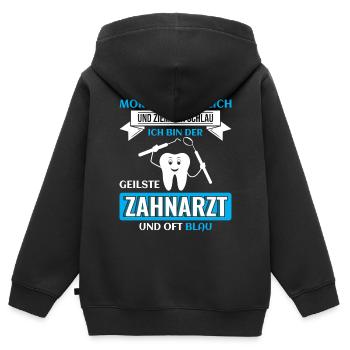 Zahnarzt Zahnhygieniker Zahnarztpraxis stomatologe - Kinder Premium Organic Zip Hoodie - Schwarz - Hinten - AI Model Kid Male (0cm)