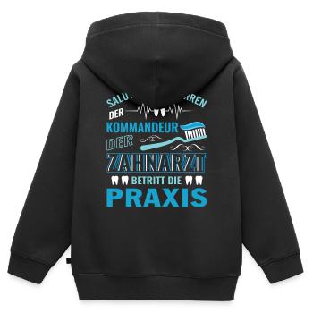 Zahnarzt Zahnhygieniker Zahnarztpraxis stomatologe - Kinder Premium Organic Zip Hoodie - Schwarz - Hinten - AI Model Kid Male (0cm)