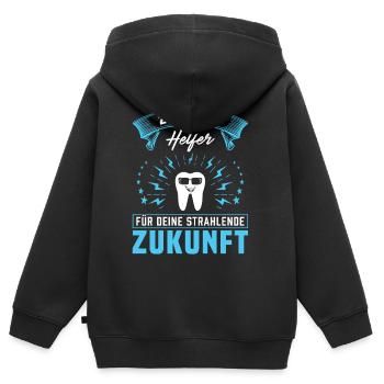 Zahnarzt Zahnhygieniker Zahnarztpraxis stomatologe - Kinder Premium Organic Zip Hoodie - Schwarz - Hinten - AI Model Kid Male (0cm)