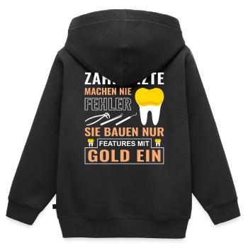 Zahnarzt Zahnhygieniker Zahnarztpraxis stomatologe - Kinder Premium Organic Zip Hoodie - Schwarz - Hinten - AI Model Kid Male (0cm)