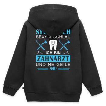 Zahnarzt Zahnhygieniker Zahnarztpraxis stomatologe - Kinder Premium Organic Zip Hoodie - Schwarz - Hinten - AI Model Kid Male (0cm)