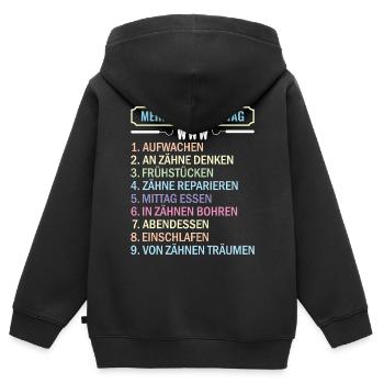 Zahnarzt Zahnhygieniker Zahnarztpraxis stomatologe - Kinder Premium Organic Zip Hoodie - Schwarz - Hinten - AI Model Kid Male (0cm)