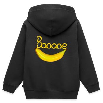 Banane Obst Frucht Früchte Bananen - Kinder Premium Organic Zip Hoodie - Schwarz - Hinten - AI Model Kid Male (0cm)