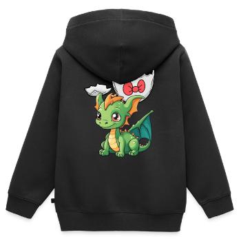 Baby Drache Drachen Ei Eierschale schlüpfen Kind - Kinder Premium Organic Zip Hoodie - Schwarz - Hinten - AI Model Kid Male (0cm)