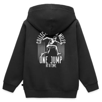 Long Jump Long Jump Collecting Air Miles - Kids Premium Organic Zip-up Hoodie - black - Back - AI Model Kid Male (0cm)