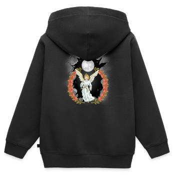 Spirituell himmlisch Engel Beschützer Schutzengel - Kinder Premium Organic Zip Hoodie - Schwarz - Hinten - AI Model Kid Male (0cm)