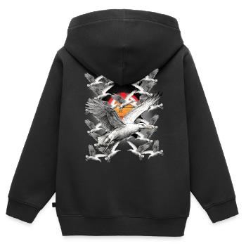 Küste Sonnenuntergang Möwe Möwen Seevögel - Kinder Premium Organic Zip Hoodie - Schwarz - Hinten - AI Model Kid Male (0cm)